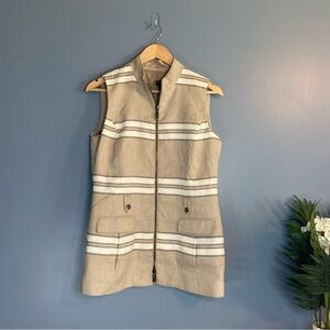 Worth NY Linen and Cotton Blend Striped Vest